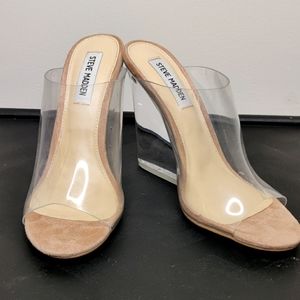 Steve Madden Nude Clear Mules